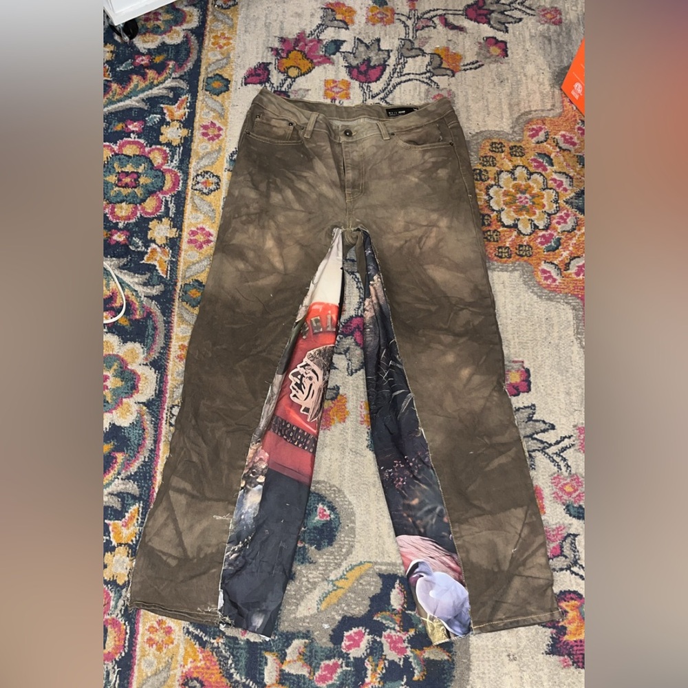 Handmade Chief Keef Baggy/panneled Jeans Sz 32/32 NWOT